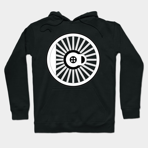 Locomotive Wheel Print Hoodie by ontherails